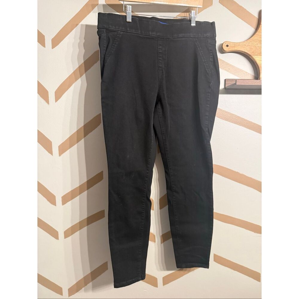 Apt. 9 Black Denim Cotton Blend‎ Dark Wash Pull-On Skinny Jeans Size 16